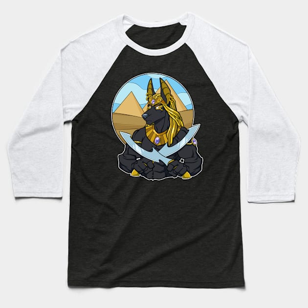 Dawn of Anubis Baseball T-Shirt by Cybercat